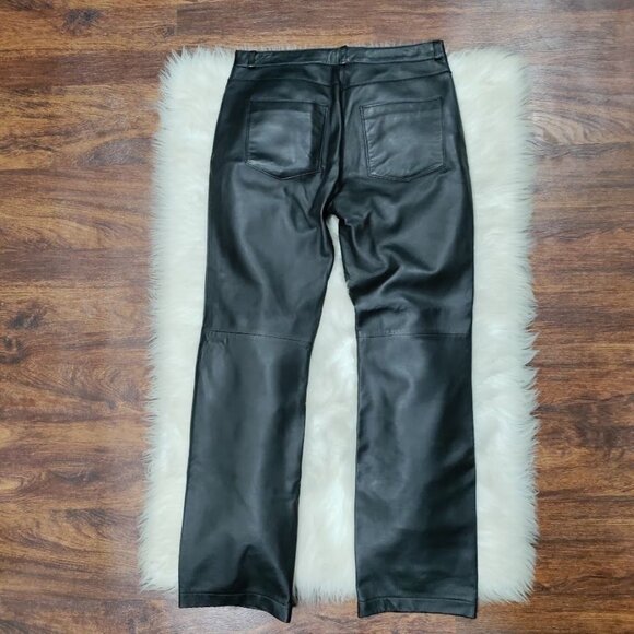 Halogen High Waisted 5 Pocket Bootcut Leather Pants Black Women's Size 4 - Picture 4 of 15